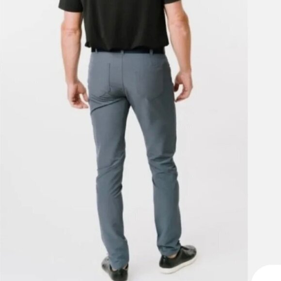 NEW! ZYIA Active Men's Light Gray Office Chino 33" Pants Size L Large Pockets - Picture 3 of 12